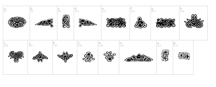 FE Tattoo font map